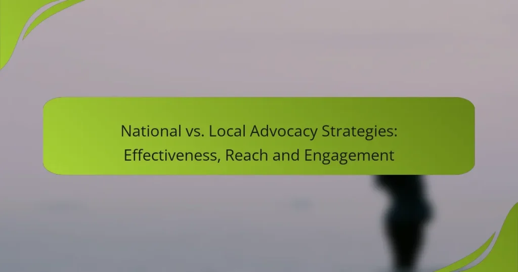 National vs. Local Advocacy Strategies: Effectiveness, Reach and Engagement