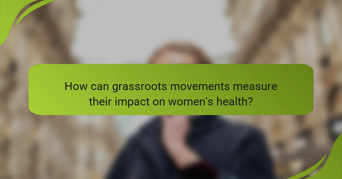 How can grassroots movements measure their impact on women's health?