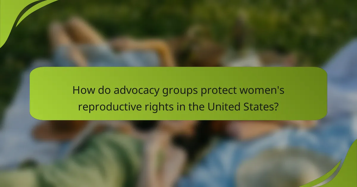 How do advocacy groups protect women's reproductive rights in the United States?