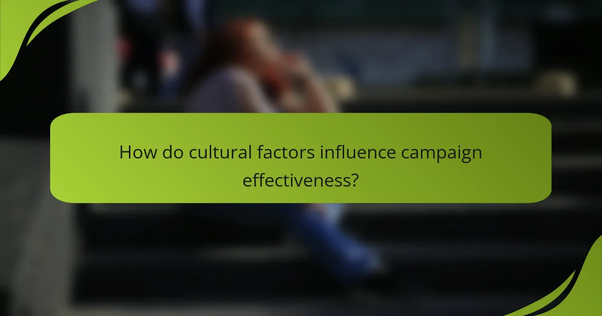 How do cultural factors influence campaign effectiveness?