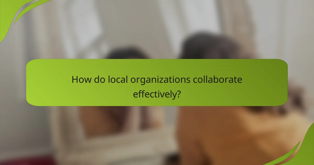 How do local organizations collaborate effectively?