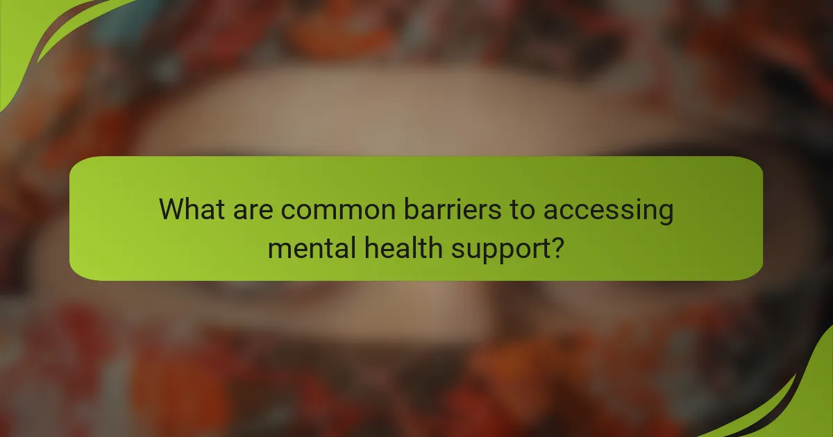 What are common barriers to accessing mental health support?