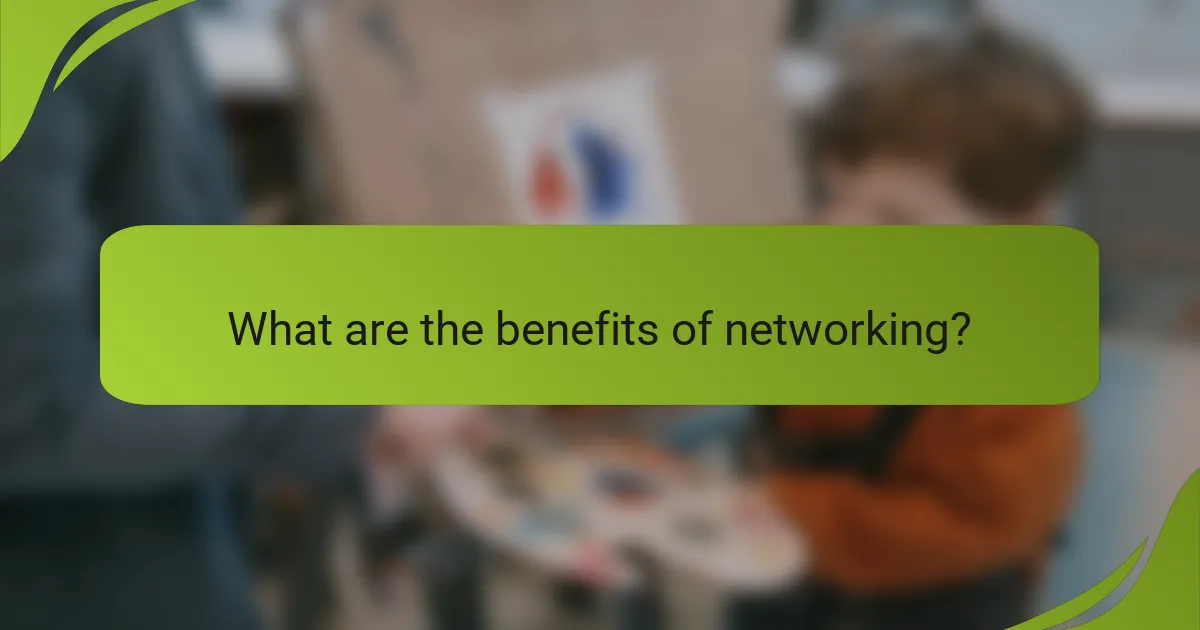 What are the benefits of networking?