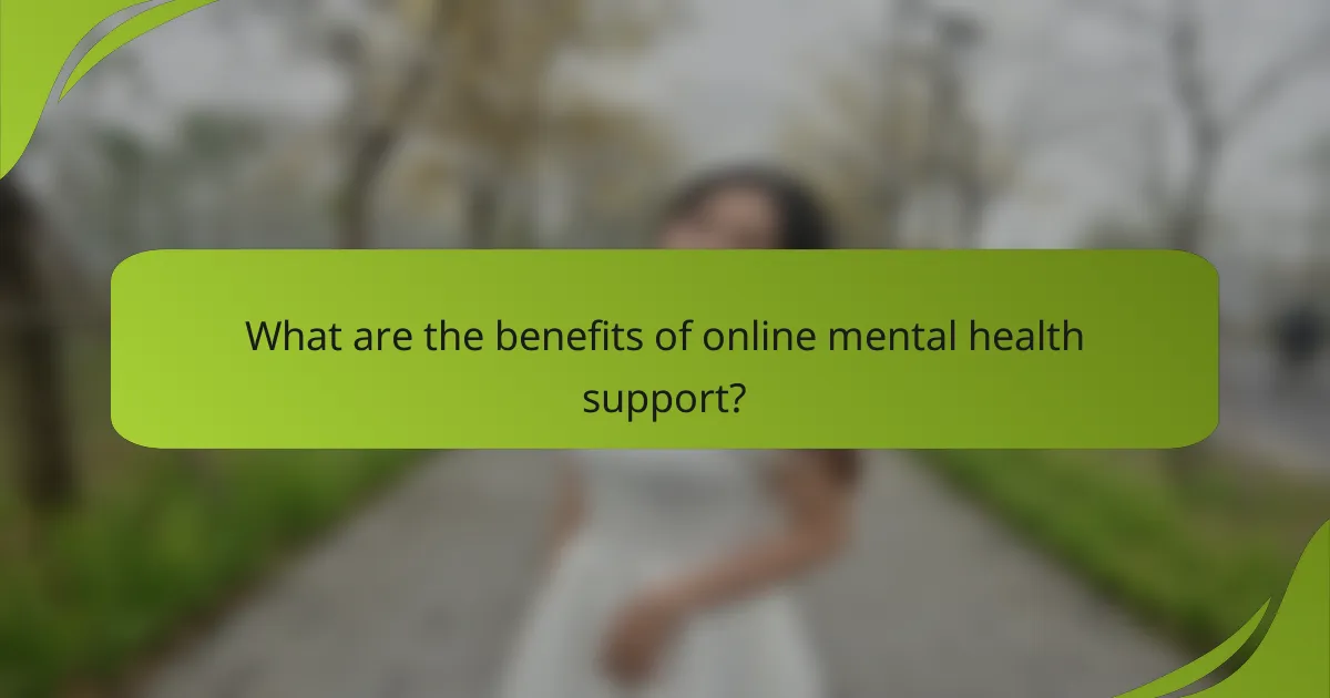 What are the benefits of online mental health support?
