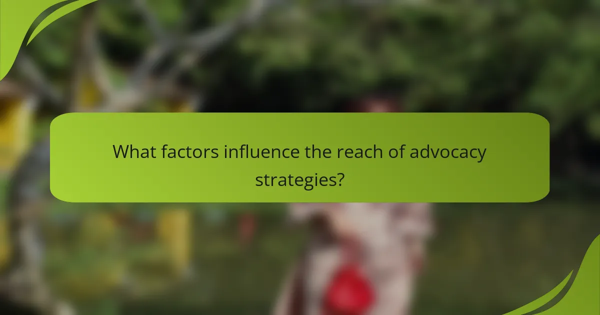 What factors influence the reach of advocacy strategies?