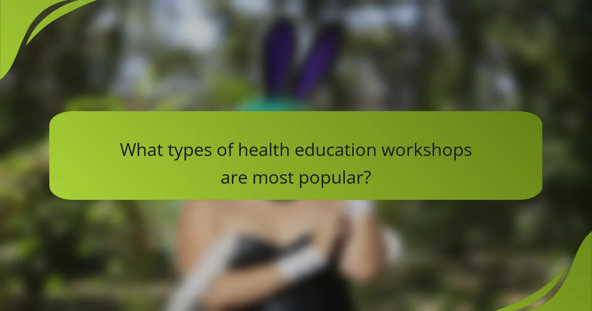 What types of health education workshops are most popular?